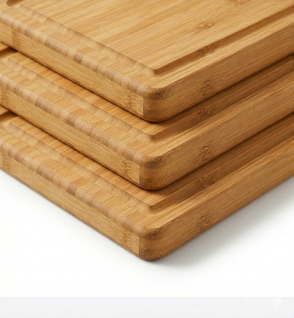 Paytenchr Lot de 3 Planches à Découper en Bambou MasterChef | Assortiment de Tailles (Max 38 cm) | Surface Antibactérienne pour Pain, Viande, Fruits & Légumes