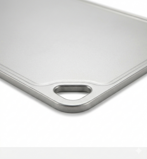 Paytenchr Lot de 3 Planches à Découper Double Face | Acier Inoxydable S316 & Titane de Qualité Alimentaire | Idéal pour Viande et Légumes